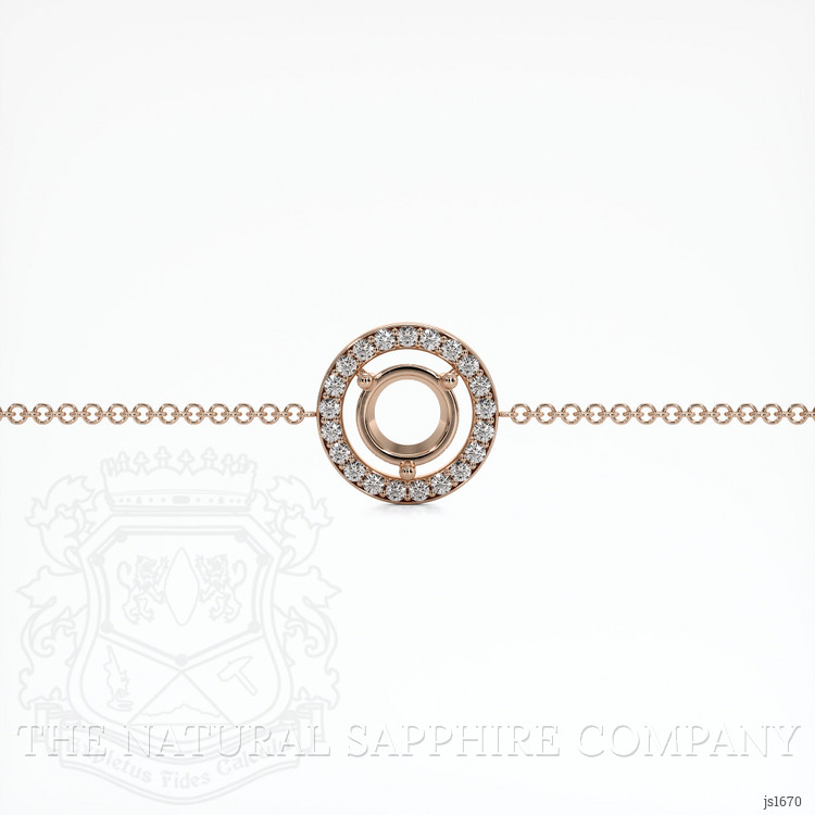 14K Rose Gold Pave Bracelet Setting