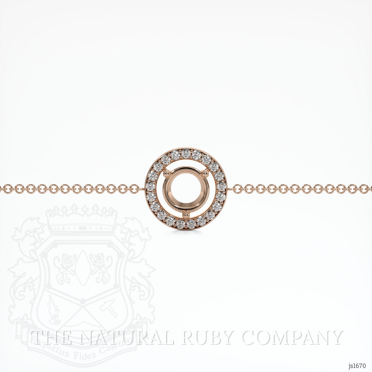 14K Rose Gold Pave Bracelet Setting