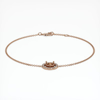 14K Rose Gold Pave Bracelet Setting Image