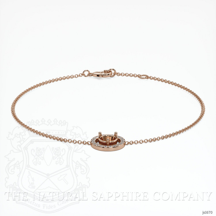 14K Rose Gold Pave Bracelet Setting