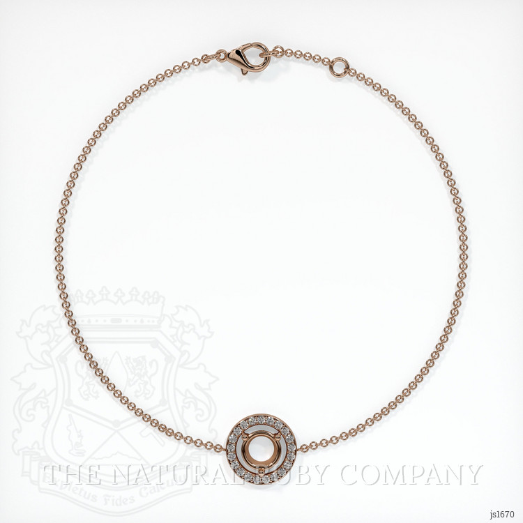 14K Rose Gold Pave Bracelet Setting