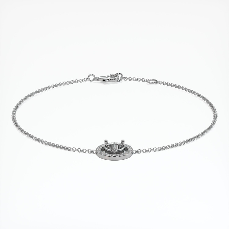 14K White Gold Pave Bracelet Setting