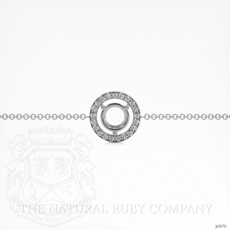 14K White Gold Pave Bracelet Setting