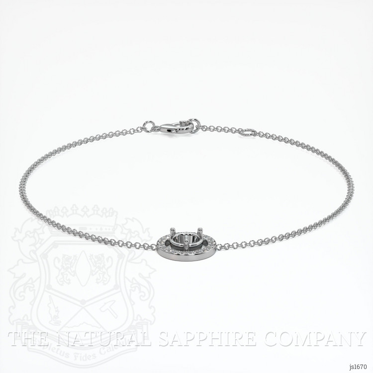 14K White Gold Pave Bracelet Setting