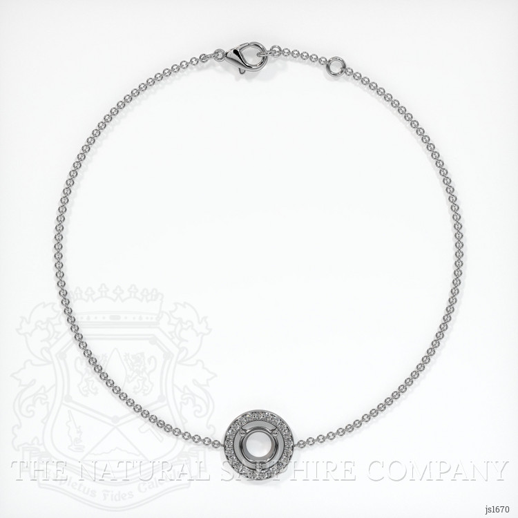 14K White Gold Pave Bracelet Setting