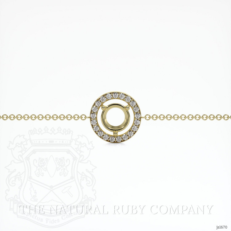 14K Yellow Gold Pave Bracelet Setting