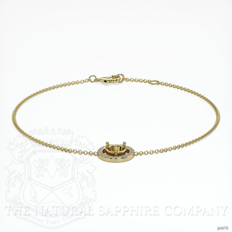 14K Yellow Gold Pave Bracelet Setting