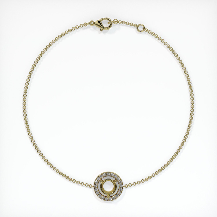 14K Yellow Gold Pave Bracelet Setting
