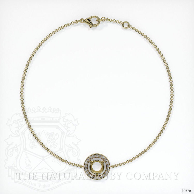 14K Yellow Gold Pave Bracelet Setting