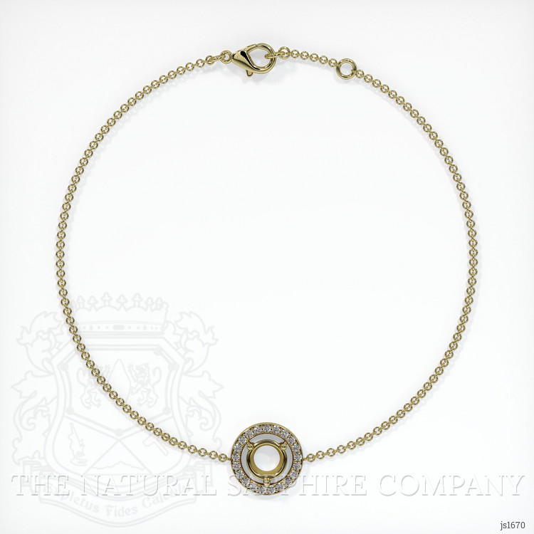 14K Yellow Gold Pave Bracelet Setting