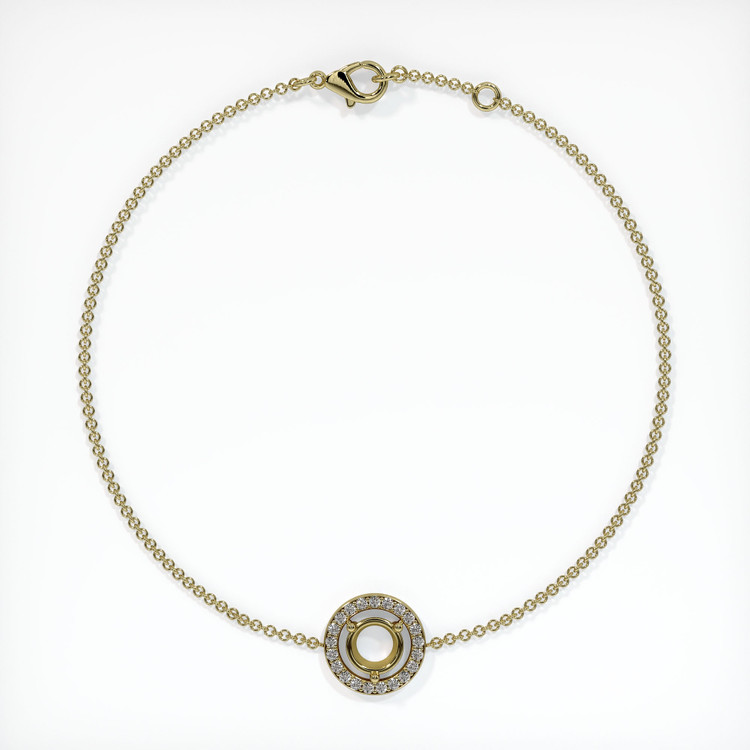 18K Yellow Gold Pave Bracelet Setting