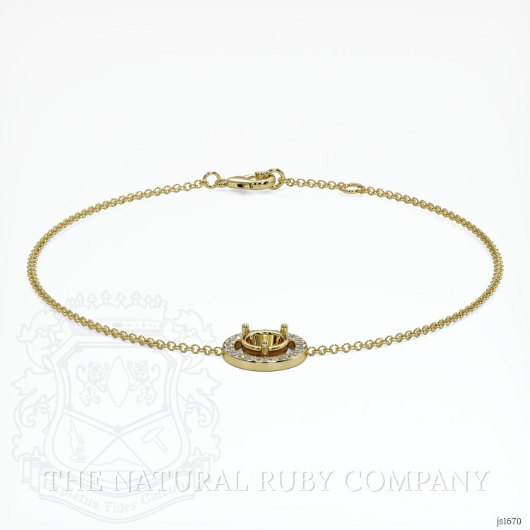 18K Yellow Gold Pave Bracelet Setting