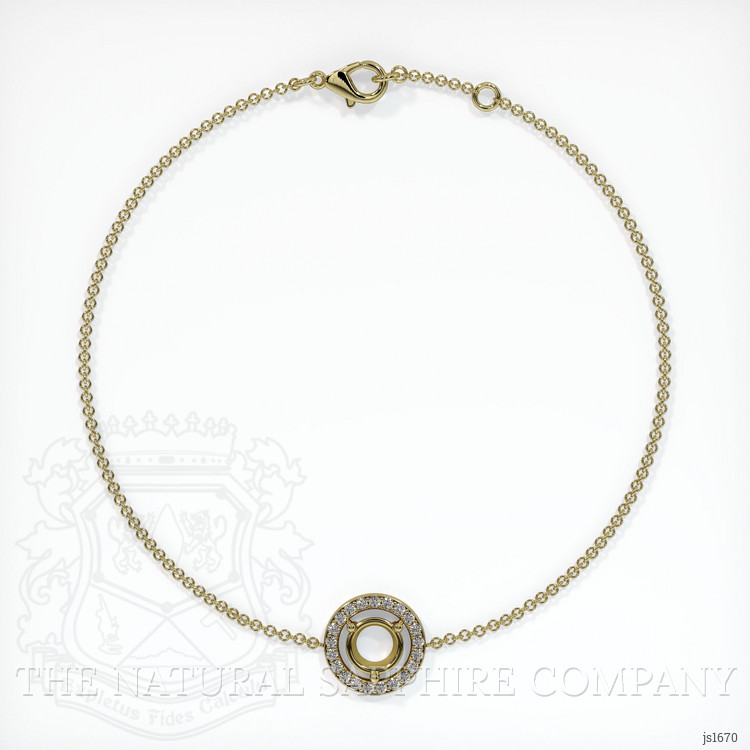 18K Yellow Gold Pave Bracelet Setting