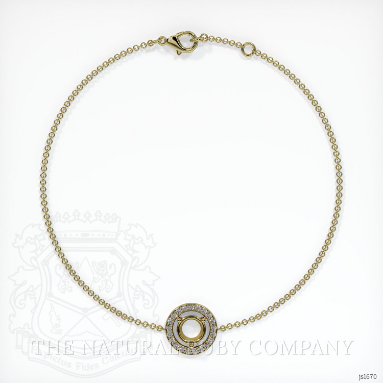 18K Yellow Gold Pave Bracelet Setting