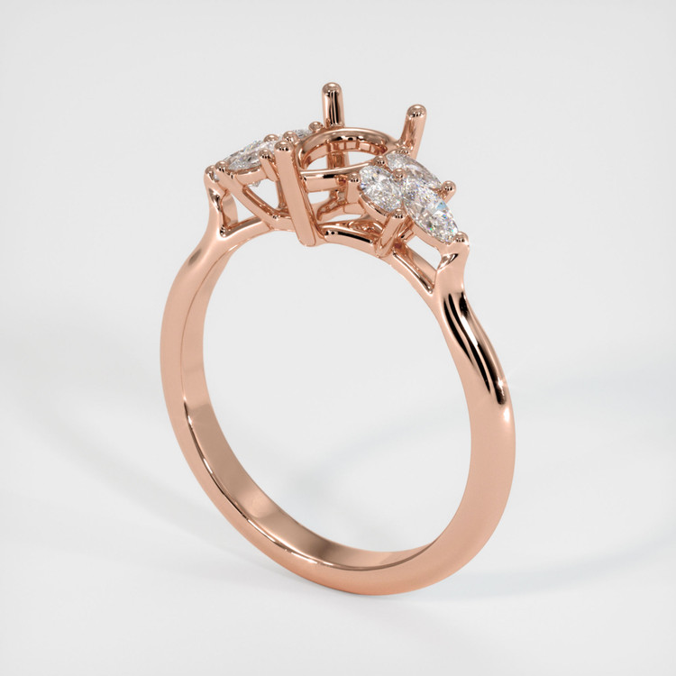 14K Rose Gold Accent Stones Ring Setting