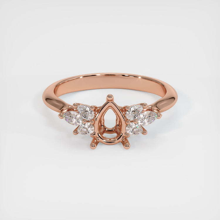 14K Rose Gold Accent Stones Ring Setting