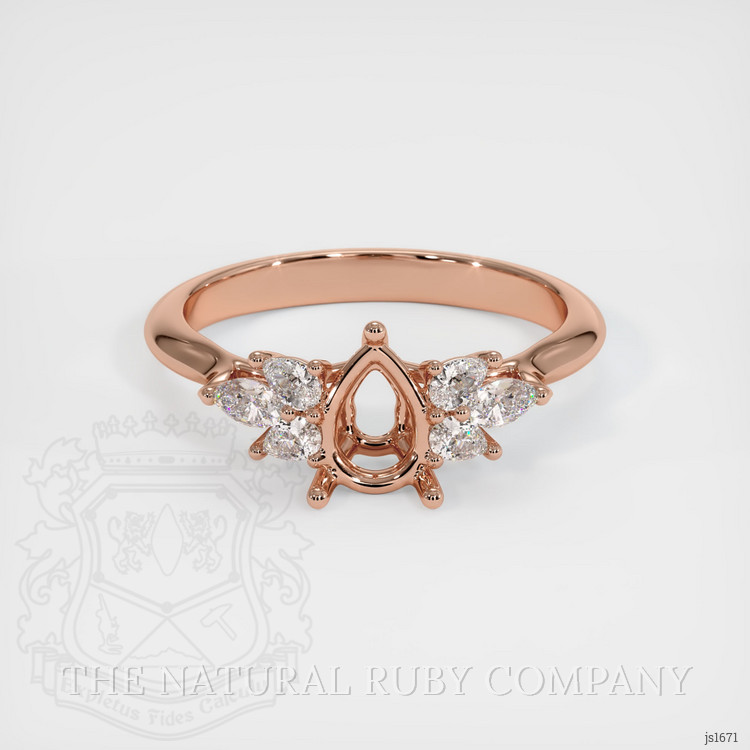 14K Rose Gold Accent Stones Ring Setting