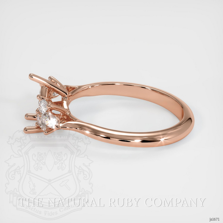 14K Rose Gold Accent Stones Ring Setting