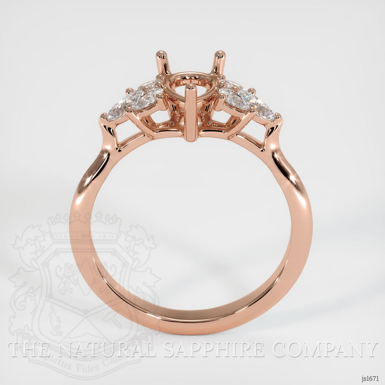 14K Rose Gold Accent Stones Ring Setting