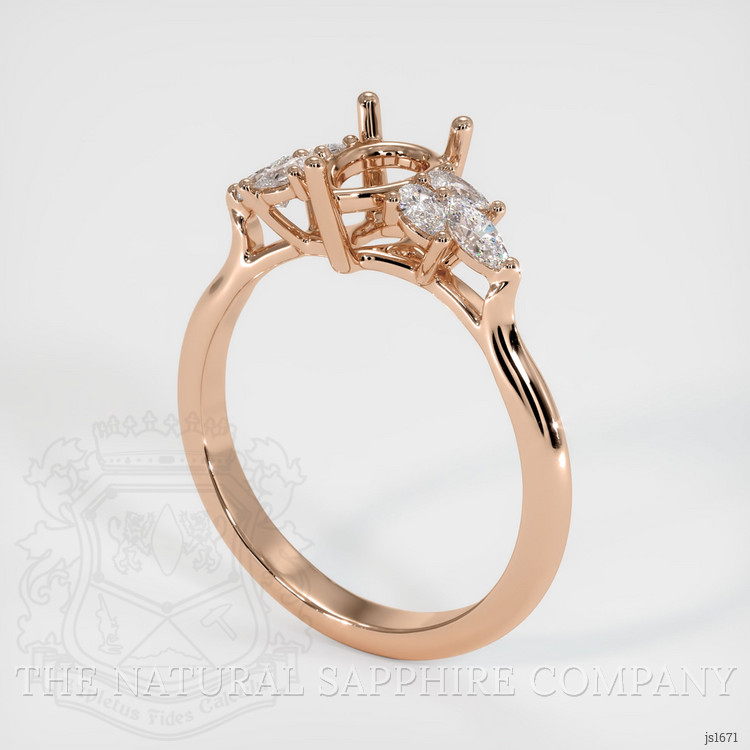 18K Rose Gold Accent Stones Ring Setting