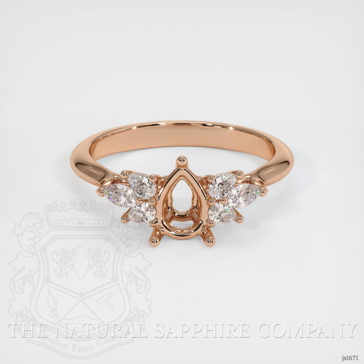 18K Rose Gold Accent Stones Ring Setting