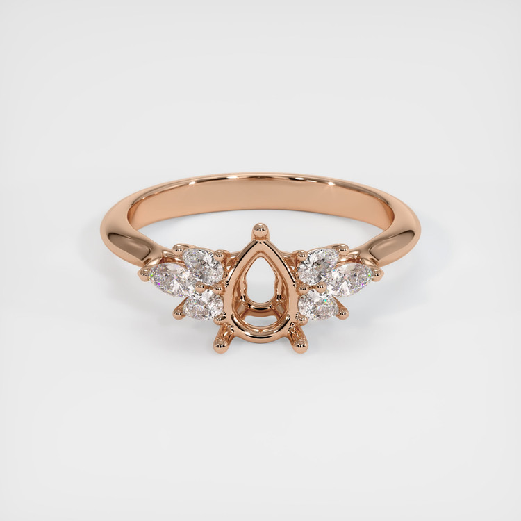 18K Rose Gold Accent Stones Ring Setting