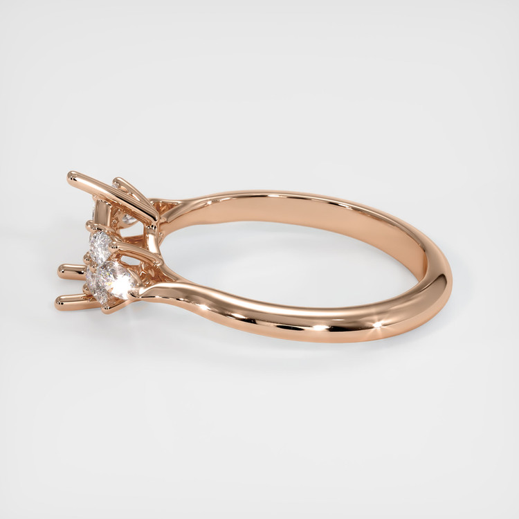 18K Rose Gold Accent Stones Ring Setting