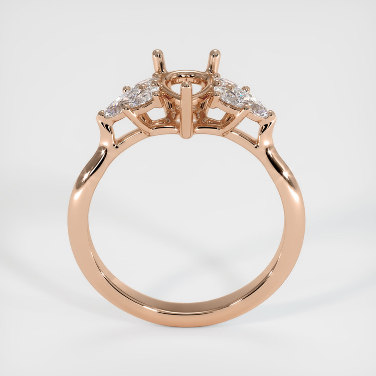 18K Rose Gold Accent Stones Ring Setting