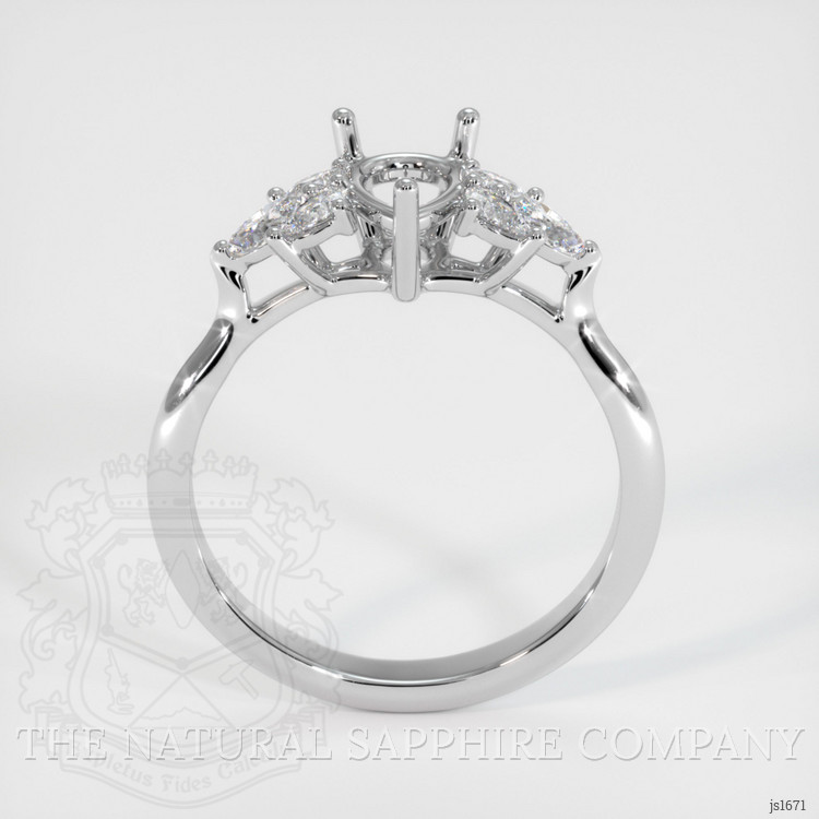 18K White Gold Accent Stones Ring Setting