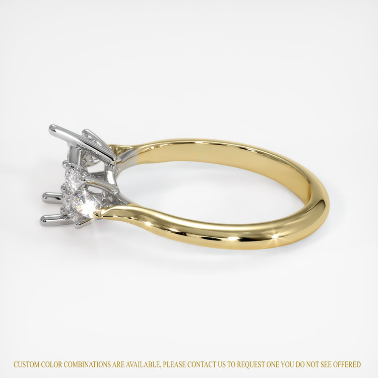 14K White & Yellow Accent Stones Ring Setting