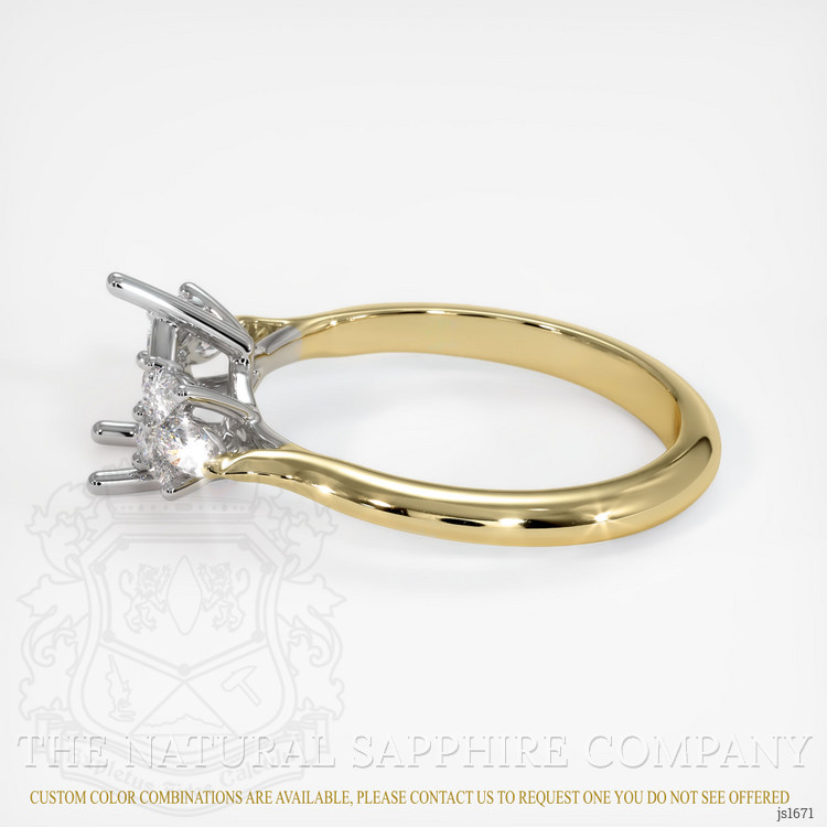 14K White & Yellow Accent Stones Ring Setting