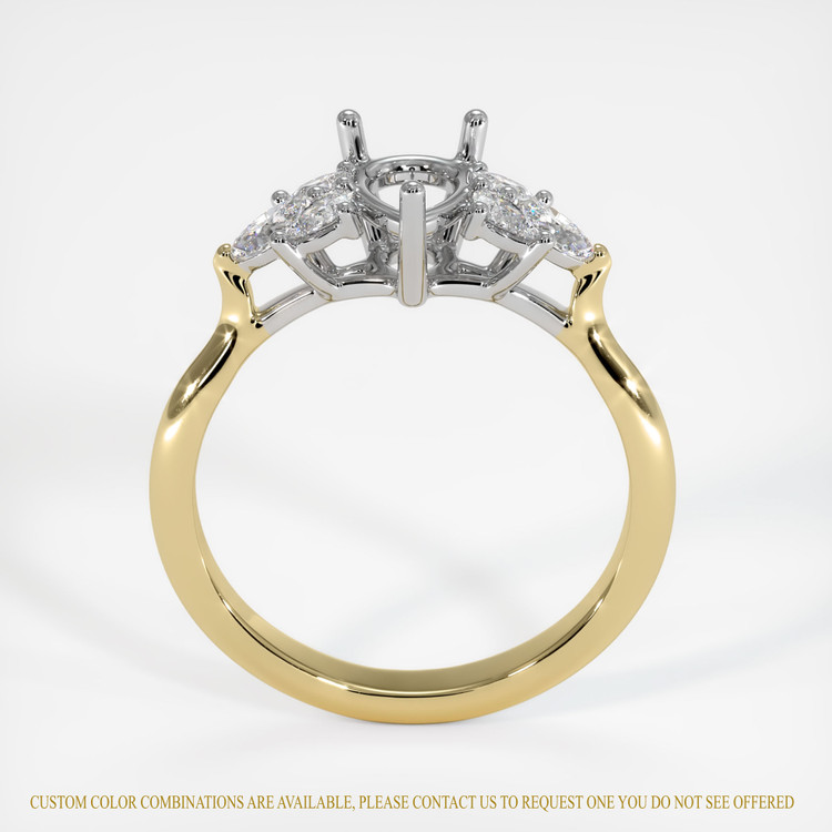 14K White & Yellow Accent Stones Ring Setting