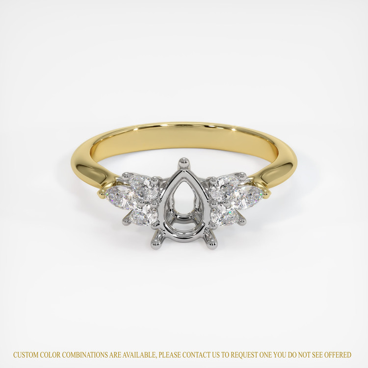 18K White & Yellow Accent Stones Ring Setting