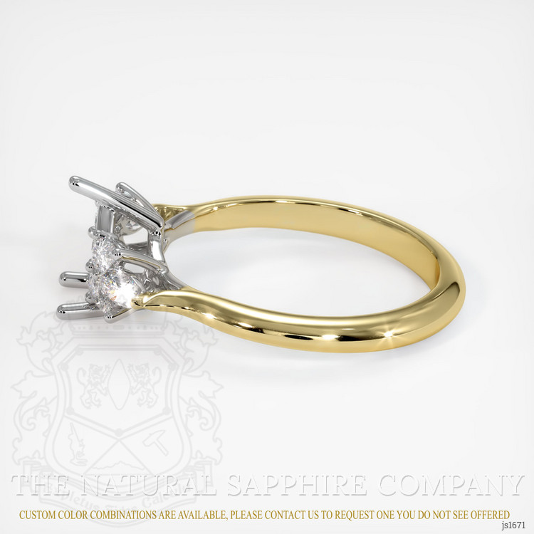 18K White & Yellow Accent Stones Ring Setting