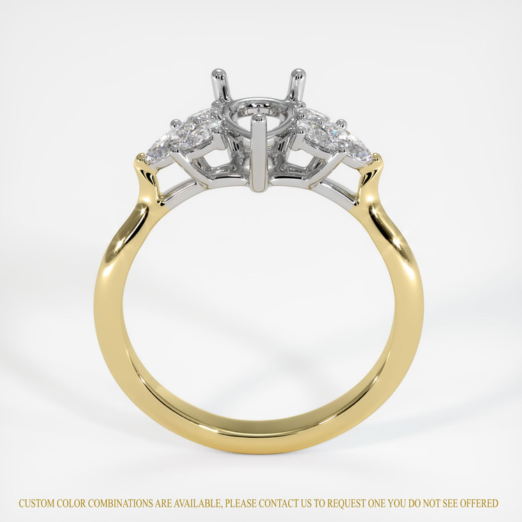 18K White & Yellow Accent Stones Ring Setting
