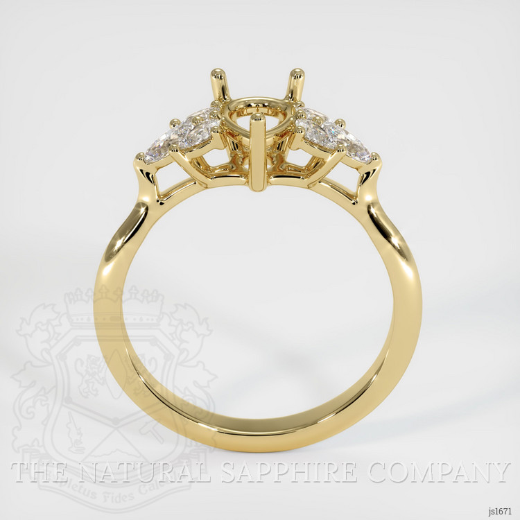 14K Yellow Gold Accent Stones Ring Setting