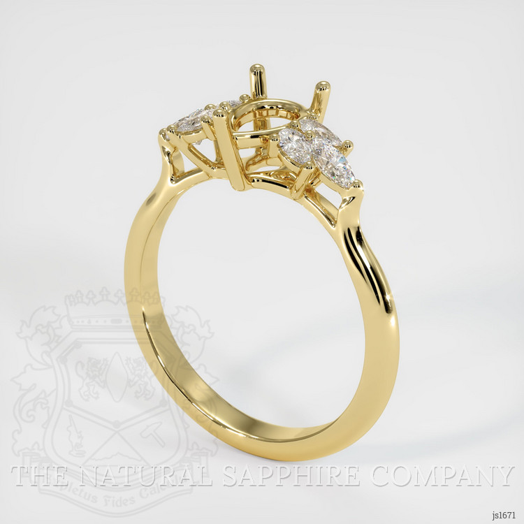 18K Yellow Gold Accent Stones Ring Setting