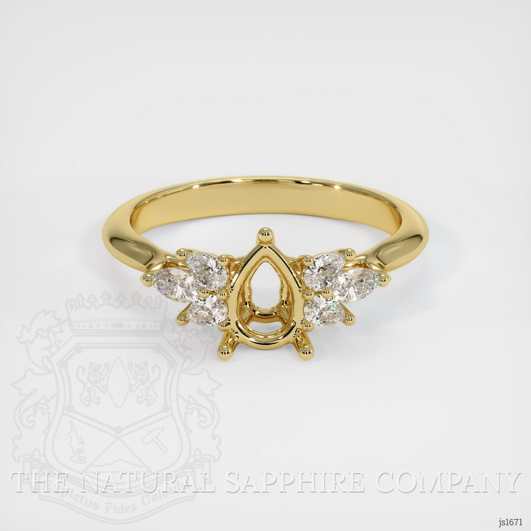 18K Yellow Gold Accent Stones Ring Setting