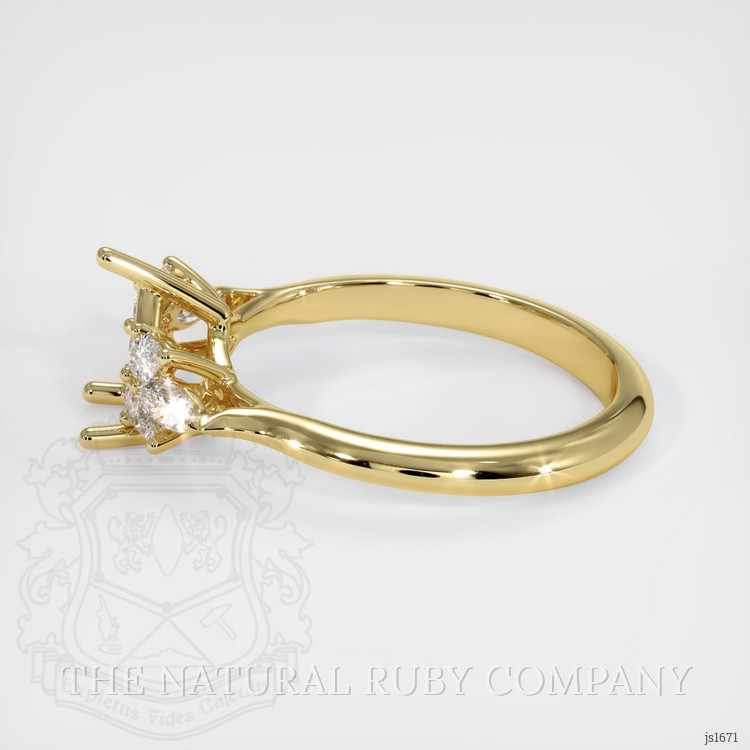 18K Yellow Gold Accent Stones Ring Setting