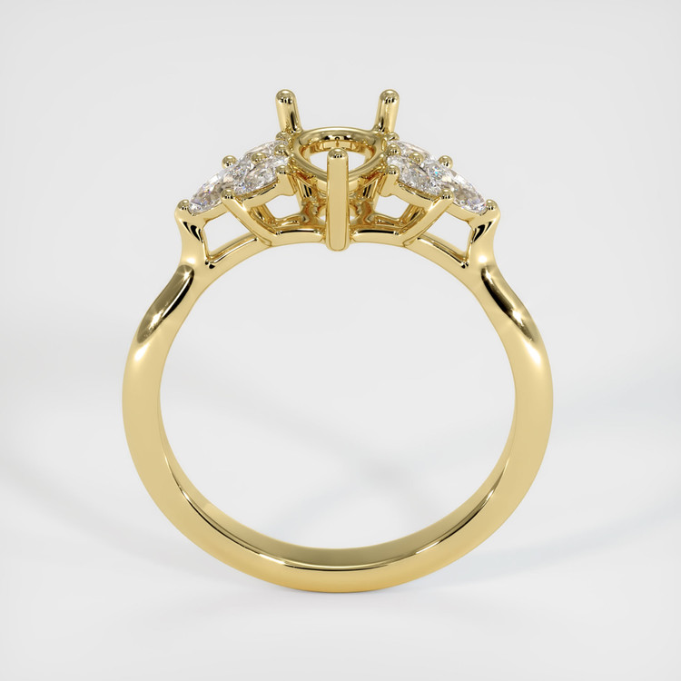 18K Yellow Gold Accent Stones Ring Setting