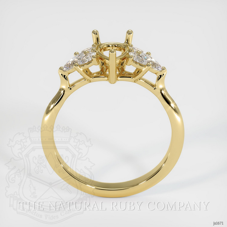 18K Yellow Gold Accent Stones Ring Setting