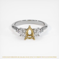 14K Yellow & White Accent Stones Ring Setting Image
