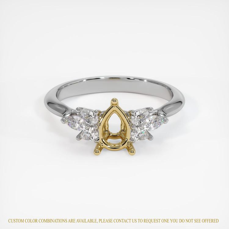 14K Yellow & White Accent Stones Ring Setting