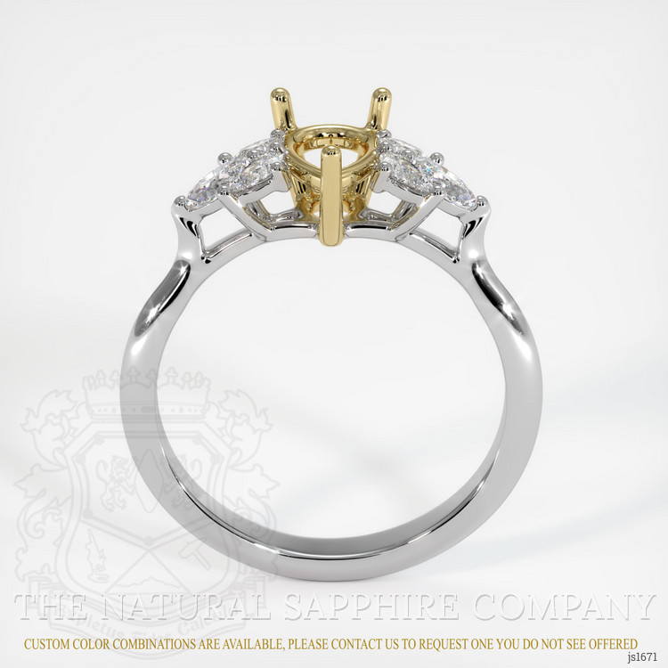 14K Yellow & White Accent Stones Ring Setting