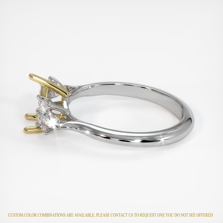 18K Yellow & White Accent Stones Ring Setting