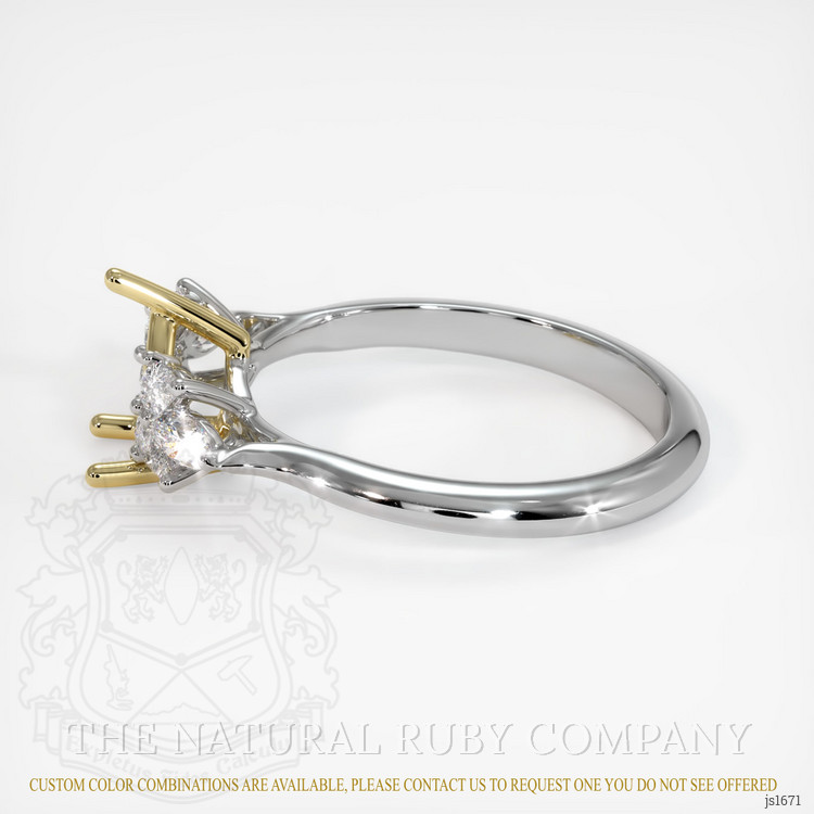 18K Yellow & White Accent Stones Ring Setting