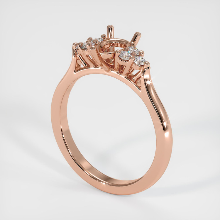 14K Rose Gold Accent Stones Ring Setting