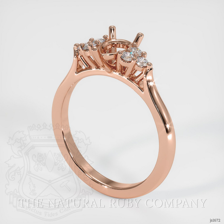 14K Rose Gold Accent Stones Ring Setting