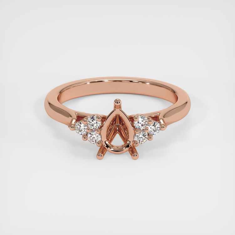 14K Rose Gold Accent Stones Ring Setting