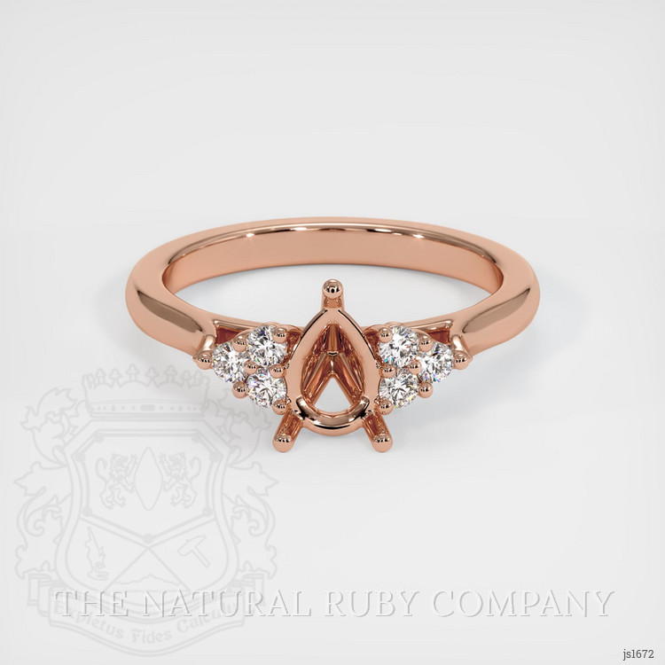 14K Rose Gold Accent Stones Ring Setting